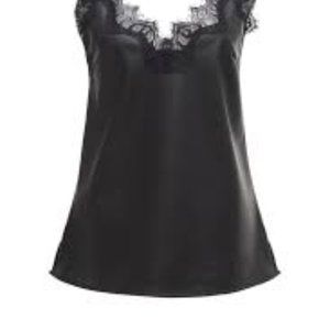 NWOT Gold Hawk Black Faux Leather Cami Size: L